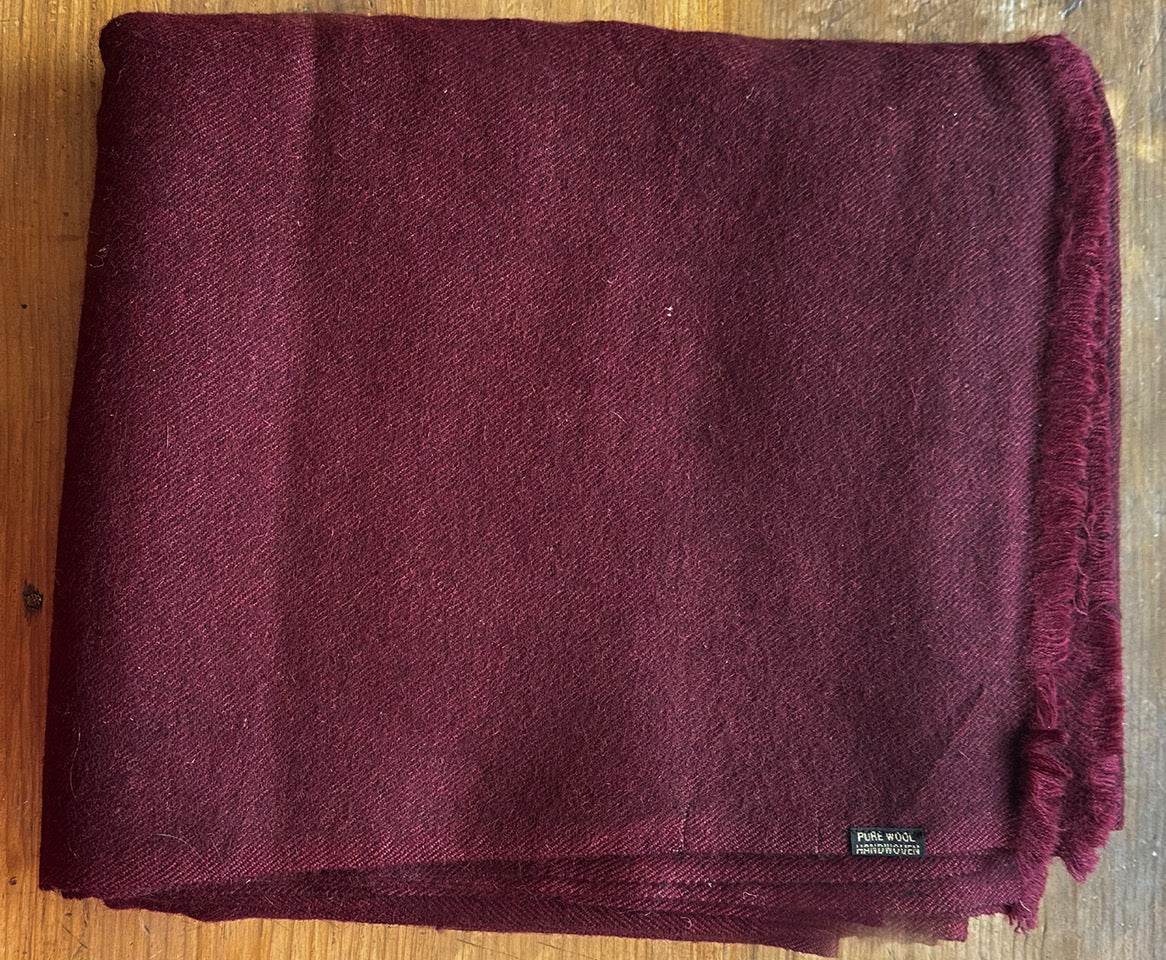 GAGAN Thick - Large Meditation Blanket - Burgundy - Esprit de l'Himalaya
