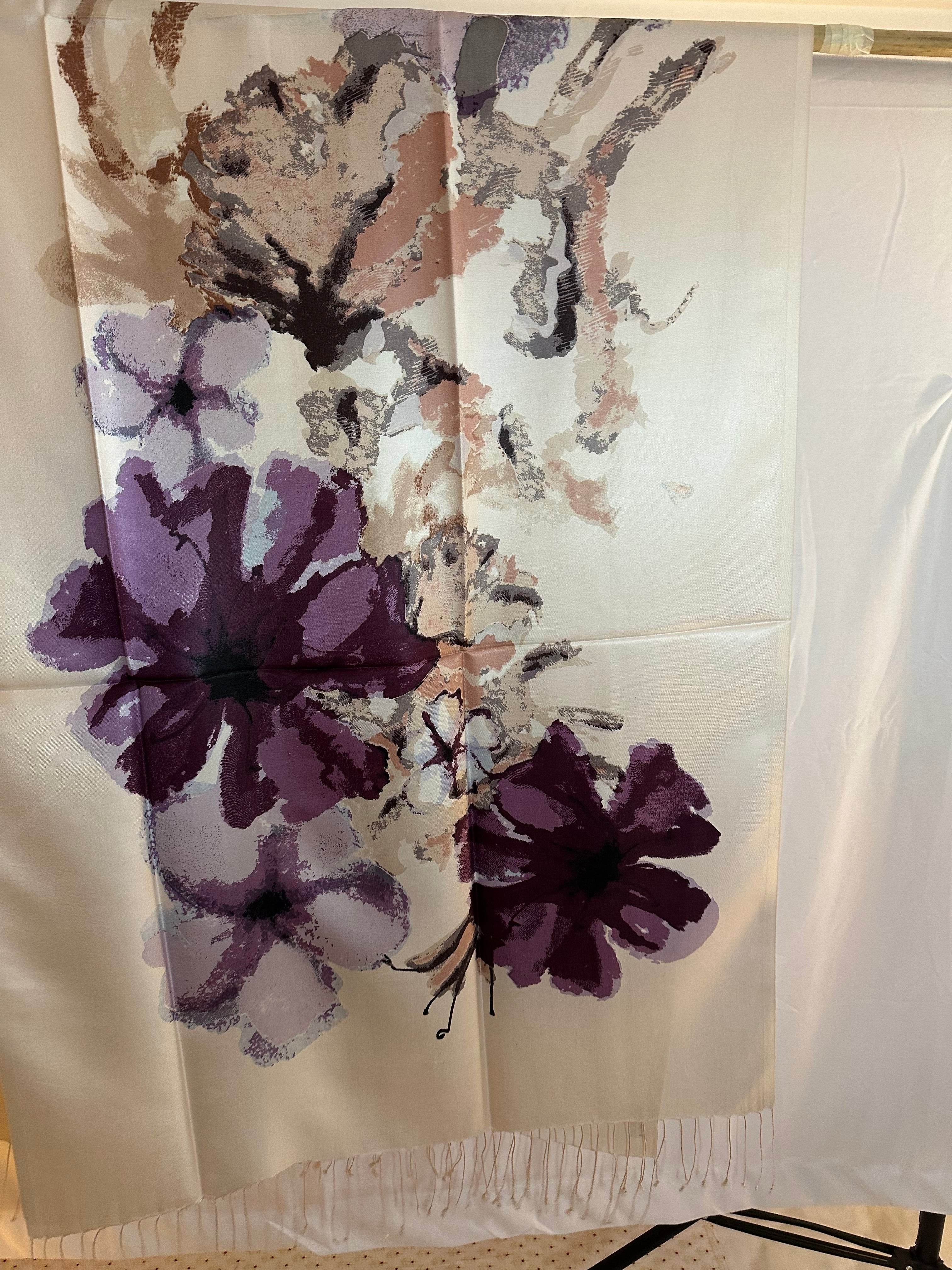 SS-6710 - 100% SILK STOLE - AUBERGINE - Esprit de l'Himalaya