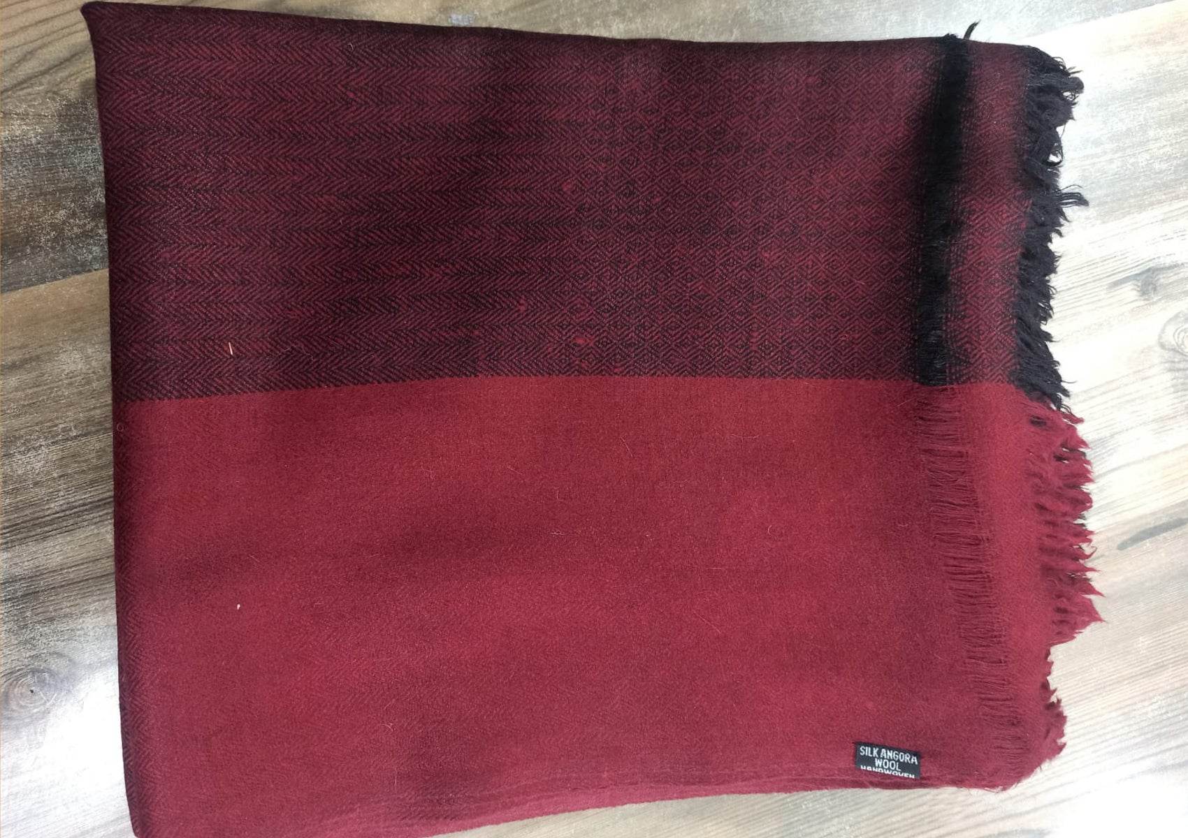 SHAKYAMUNI - Large Buddhist Meditation Shawl - Burgundy - Esprit de l'Himalaya