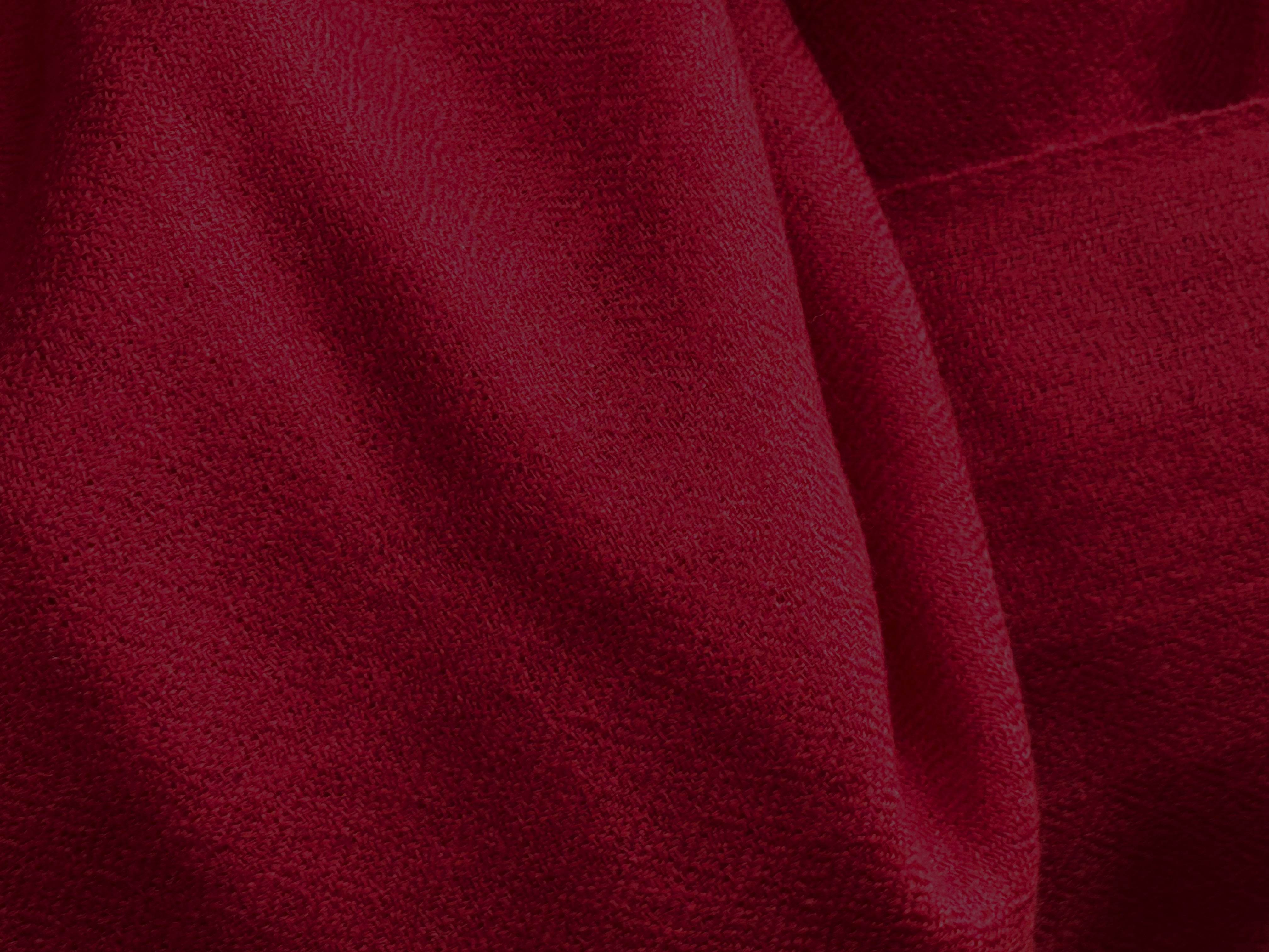SHUNYATA - Fine Merino & Silk Buddhist Shawl - Red - Burgundy - Esprit de l'Himalaya