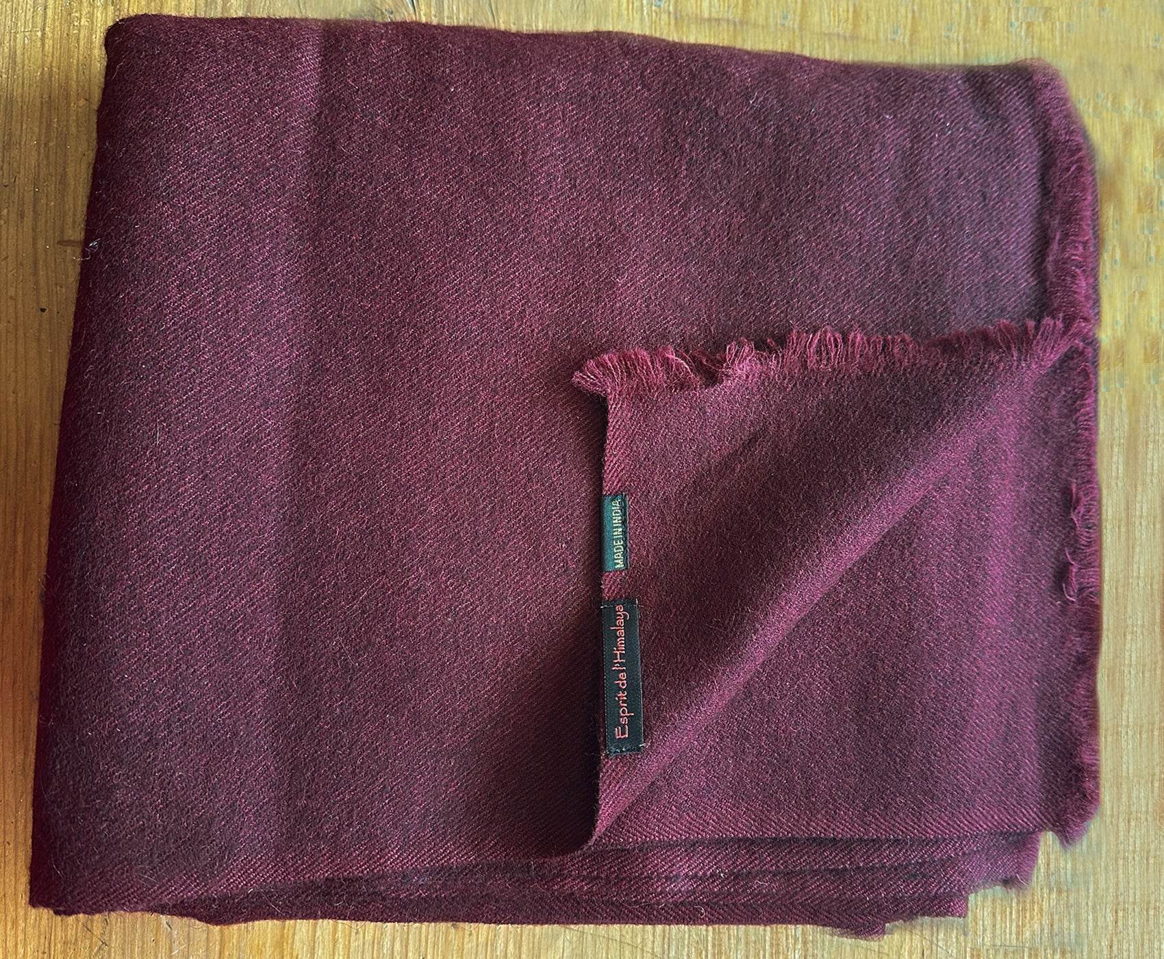 GAGAN Thick - Large Meditation Blanket - Burgundy - Esprit de l'Himalaya