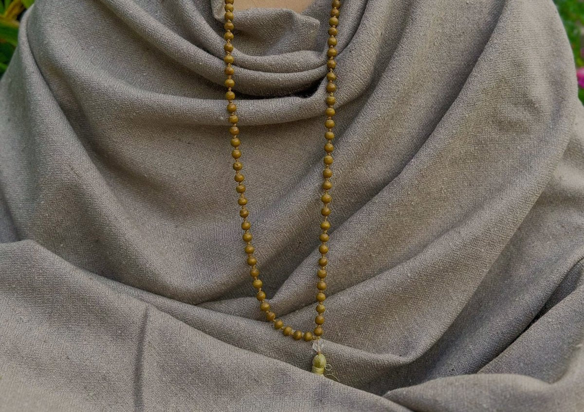 Medium Pashmina Silk Shawl Wrap — Sand — Kailash