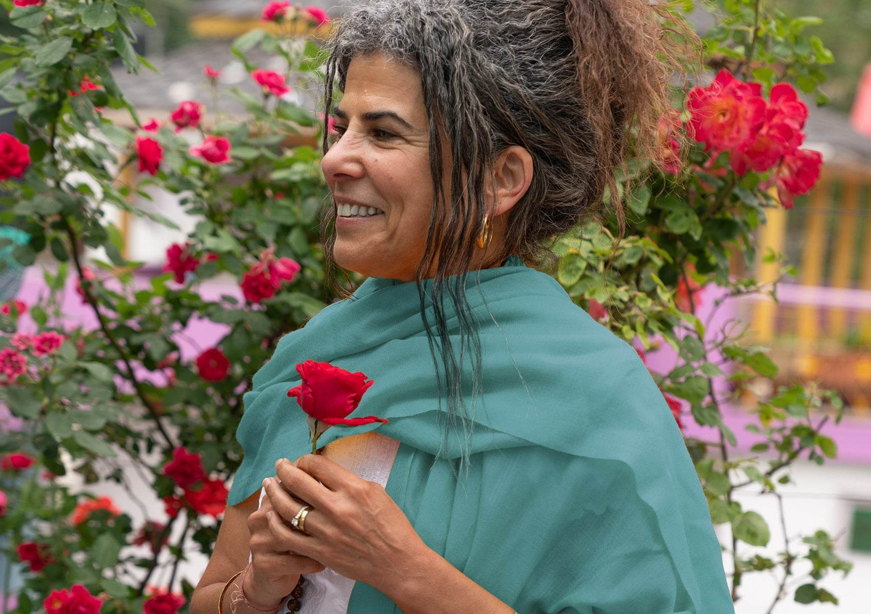 LAKSHMI SUPREME STOLE – Handwoven Aqua Pashmina - Esprit de l'Himalaya