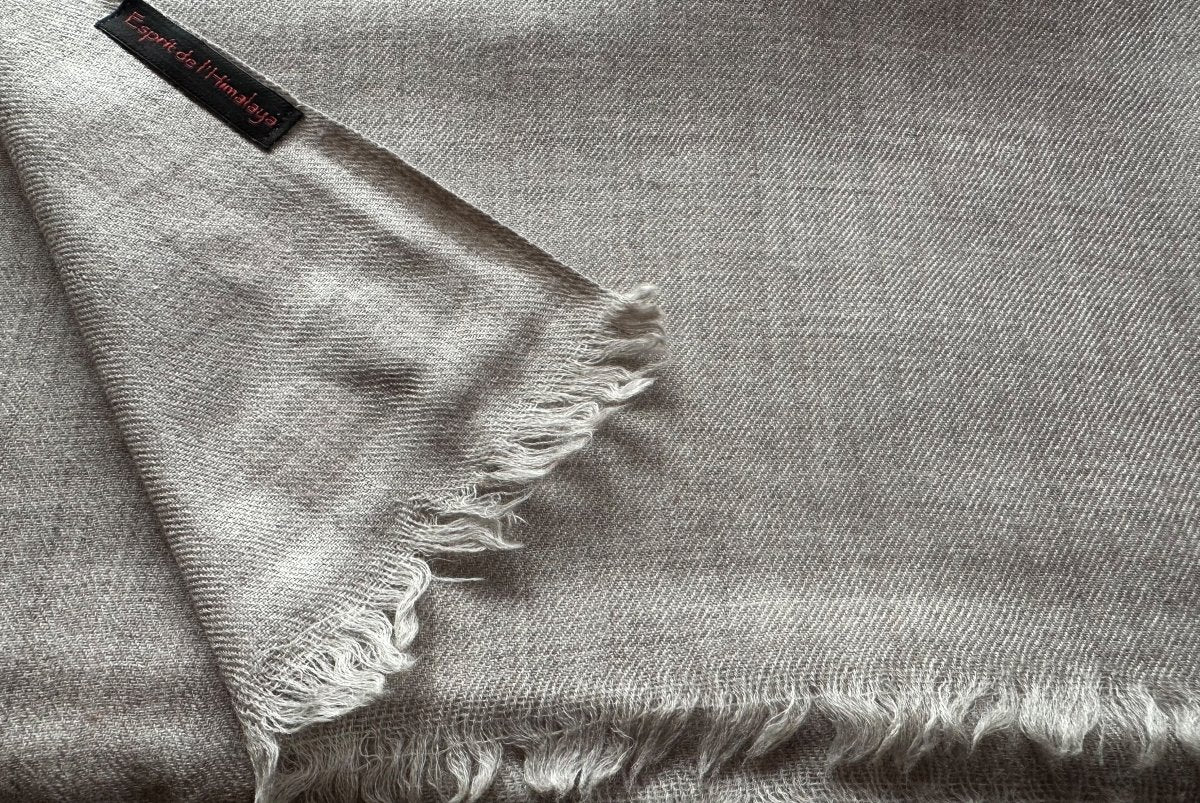 Fine Large Meditation Shawl — Beige — Milan