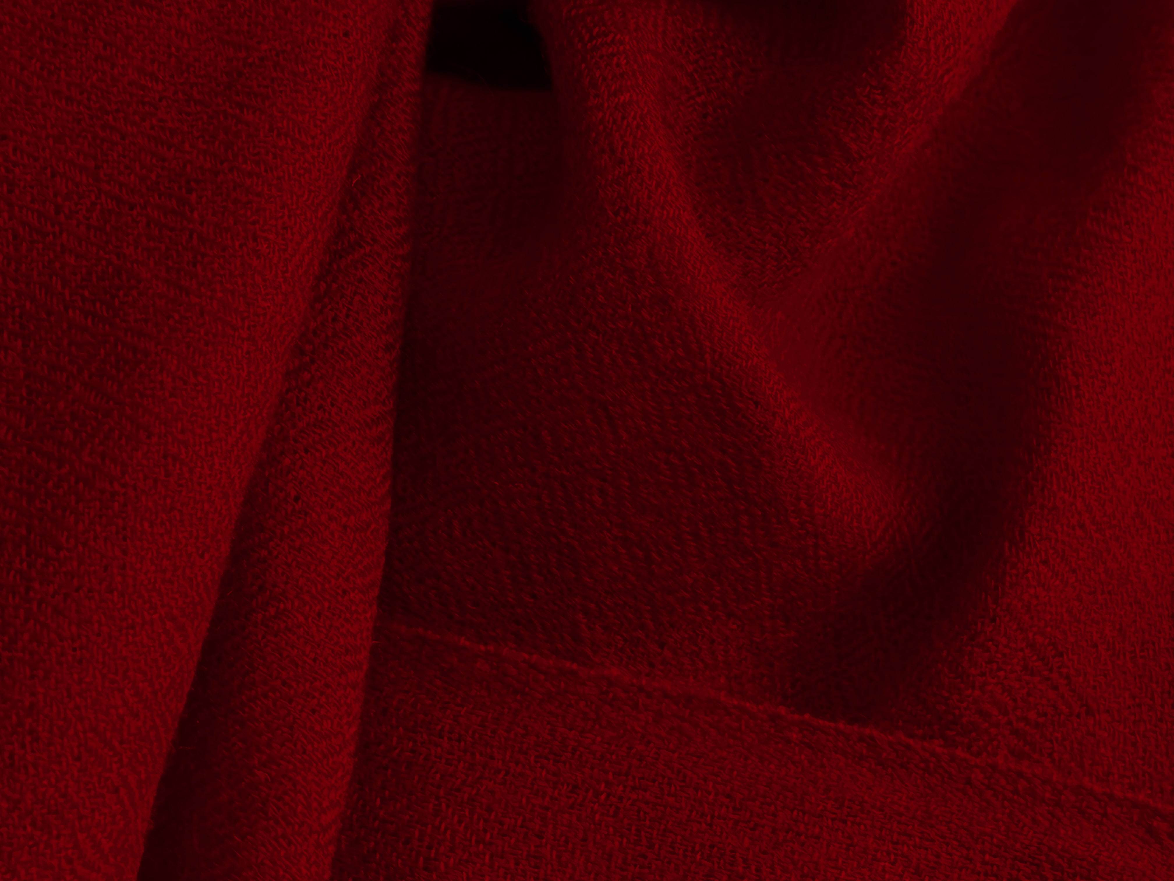 SHUNYATA - Fine Merino & Silk Buddhist Shawl - Red - Burgundy - Esprit de l'Himalaya