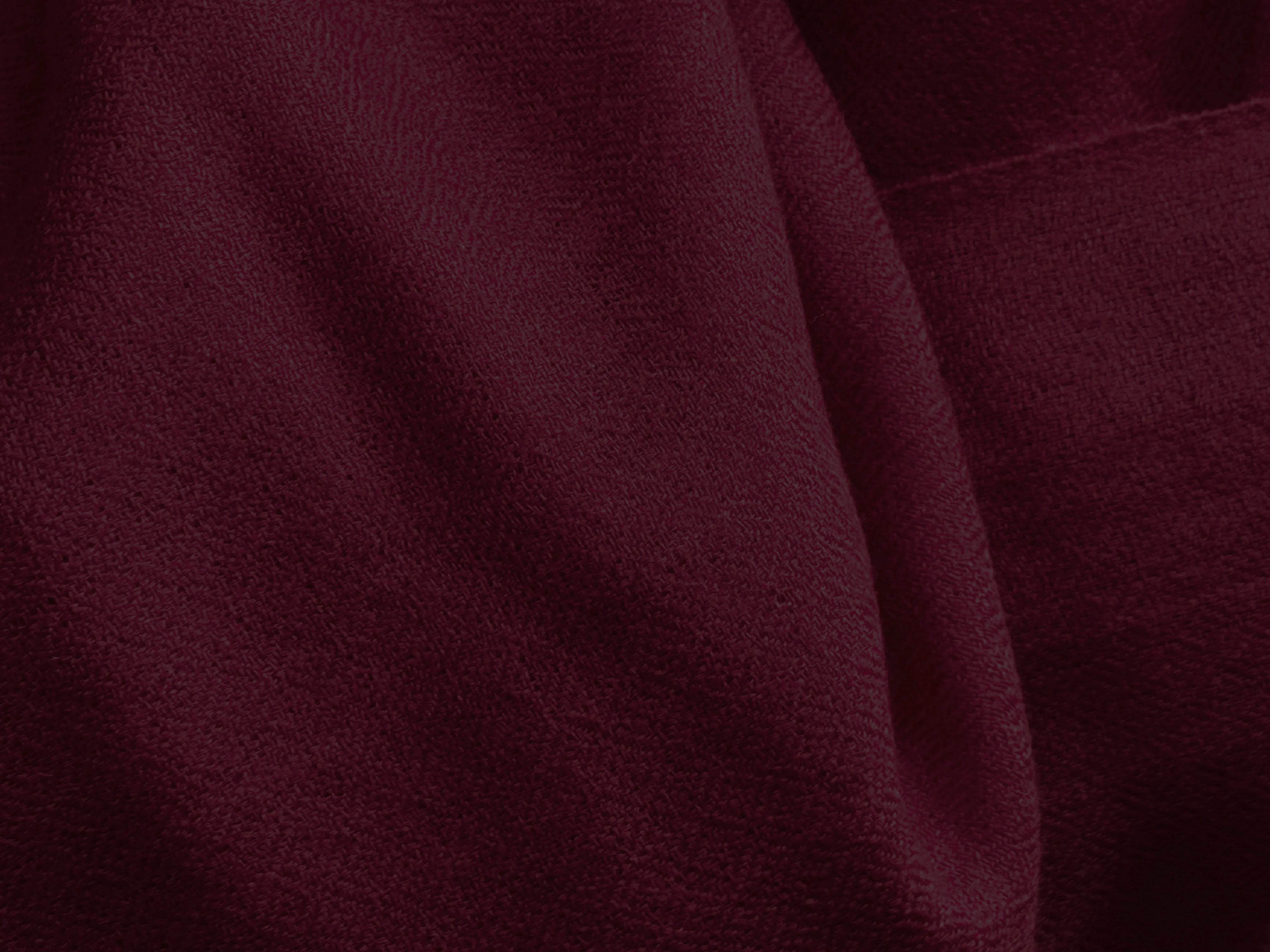 SHUNYATA - Large Merino Wool Shawl - Dark Burgundy - Esprit de l'Himalaya