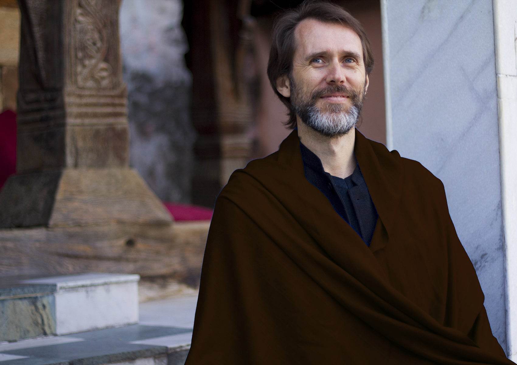 BODHI - Pashmina Shawl Handmade for Men- Brown - Esprit de l'Himalaya
