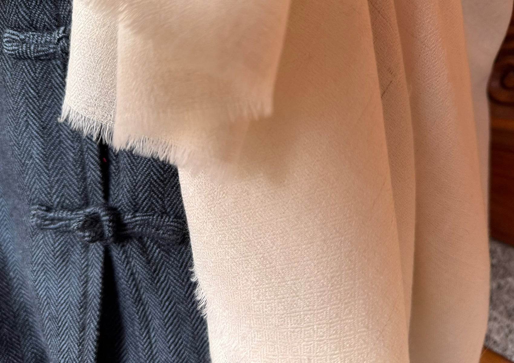 Lakshmi Supreme Cream – Pure Ladakhi Pashmina Meditation Shawl