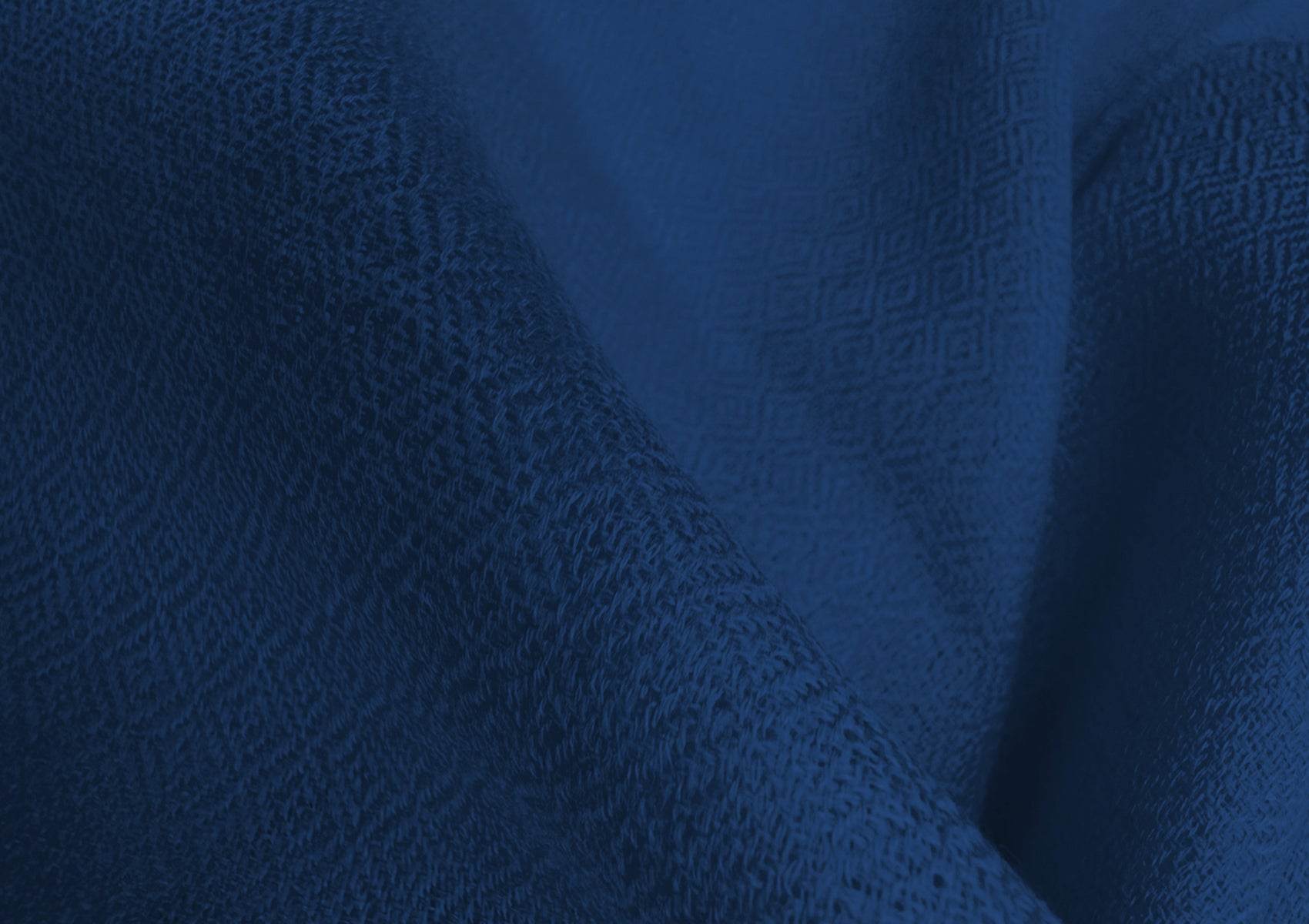 SUNDARI NEW Meditation Shawl - Blue - Fine Merino Wool & Silk Diamond-Weave Blanket - Esprit de l'Himalaya