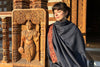 Deva Large Shawl | Buddhist Woollen Meditation shawl | Blue | Esprit de l'Himalaya