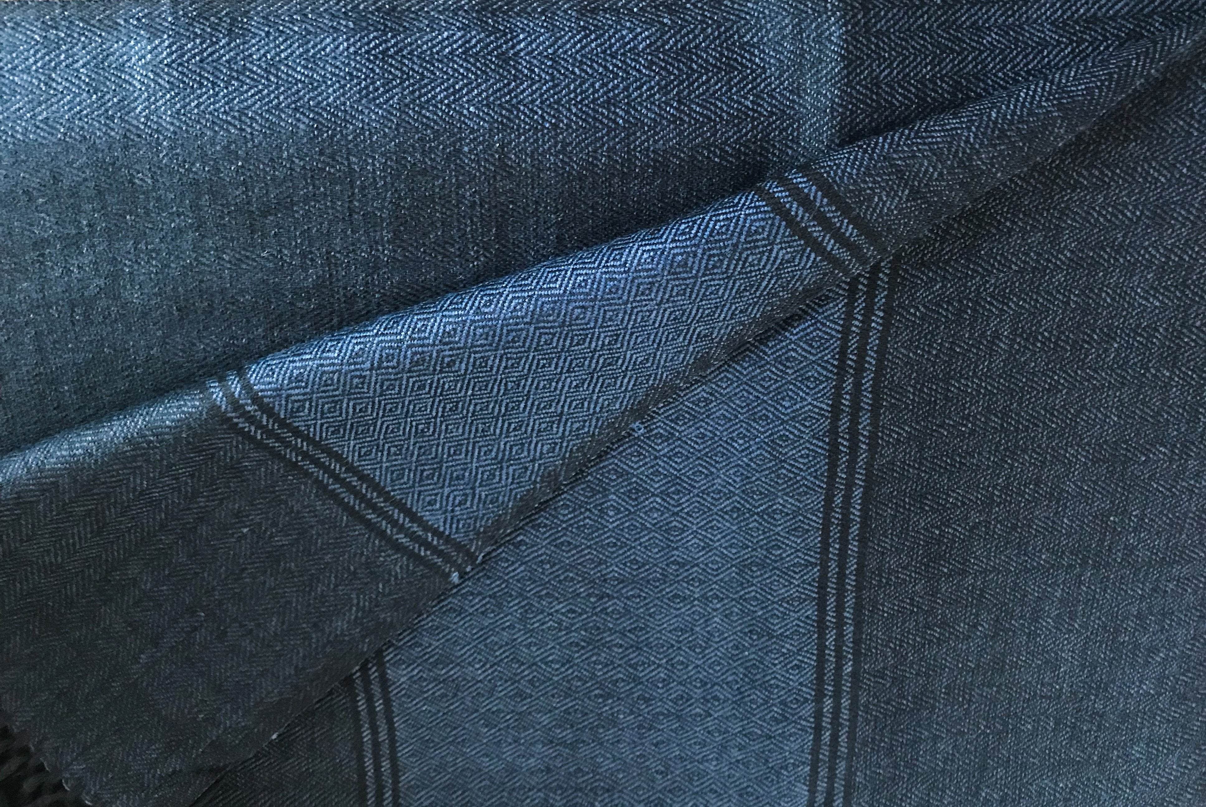 SHIVAM - Large Meditation Blanket - Steel Blue - Esprit de l'Himalaya