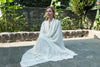 Large shawl Shiv Om | Om embroidered yoga and meditation cream shawl  | Esprit de l'Himalaya-4
