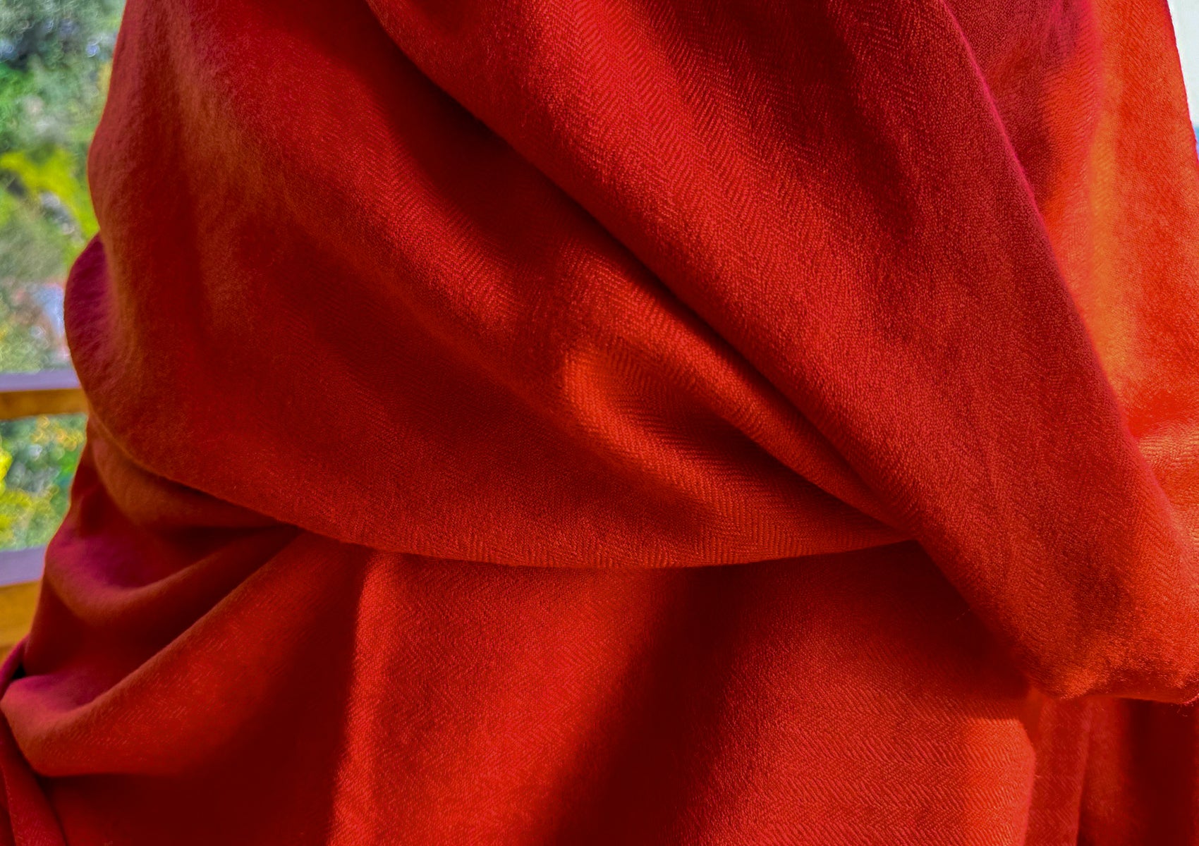 LAMA - grande couverture de méditation - orange brûlé