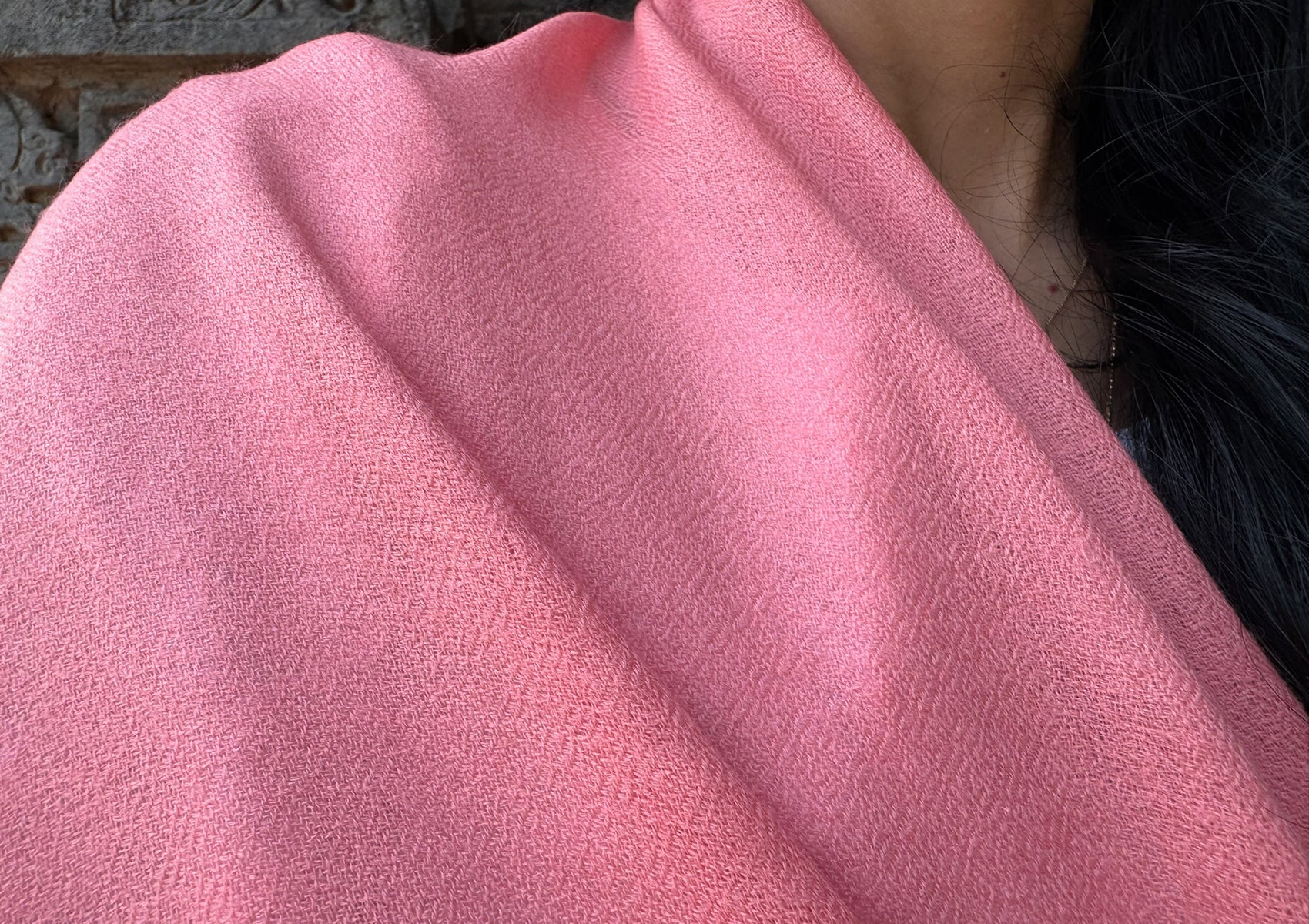 SUNDARI NOUVEAU - Wrap châle de méditation pour femmes corail rose