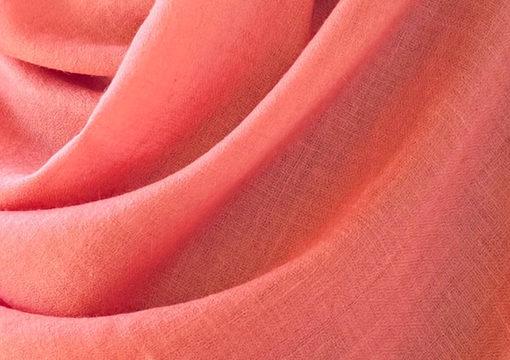 LAKSHMI SUPRÊME - Châle de méditation authentique en pashmina - Corail