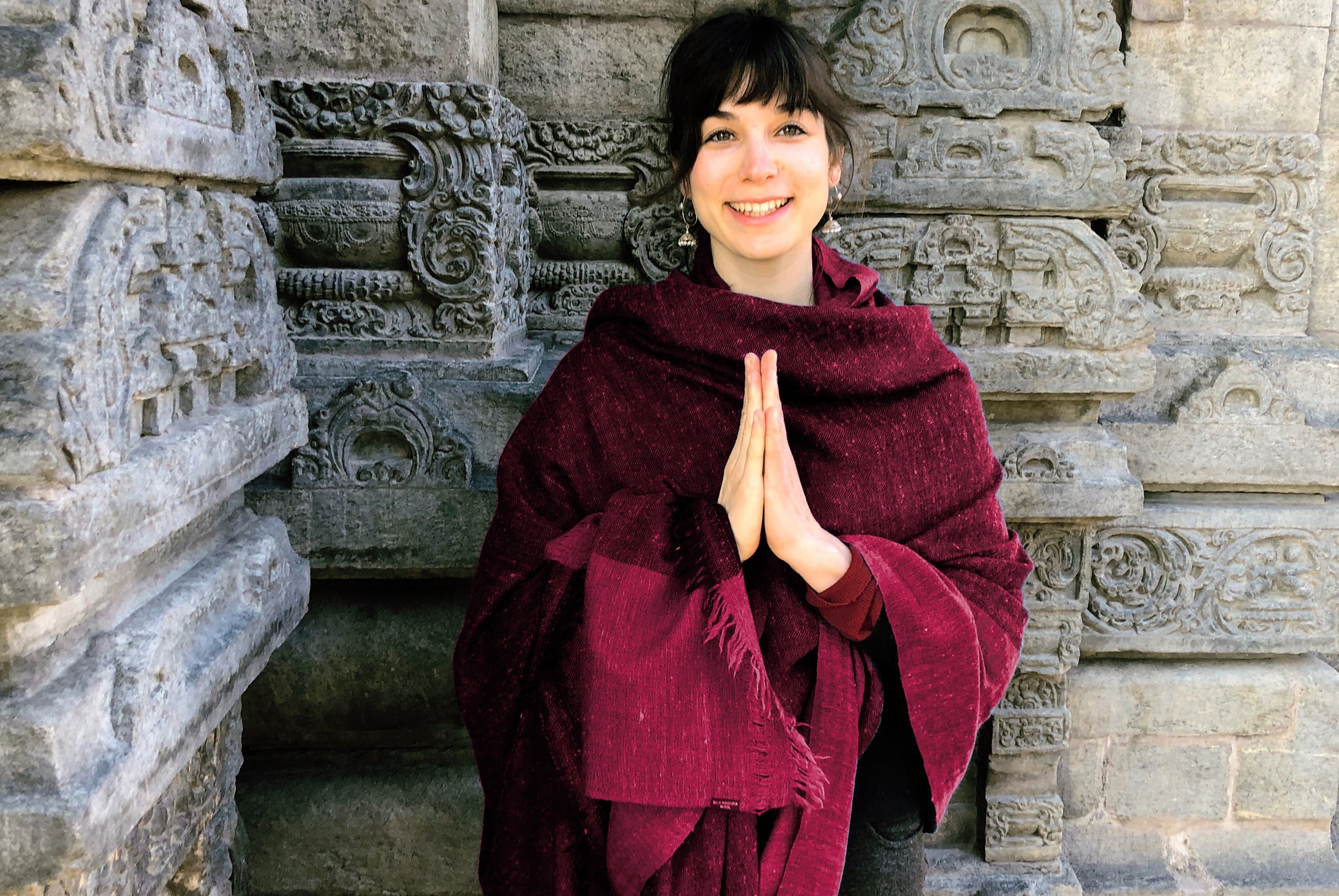 Large Meditation Shawls and Yoga for Yoga-Maroon Blanket