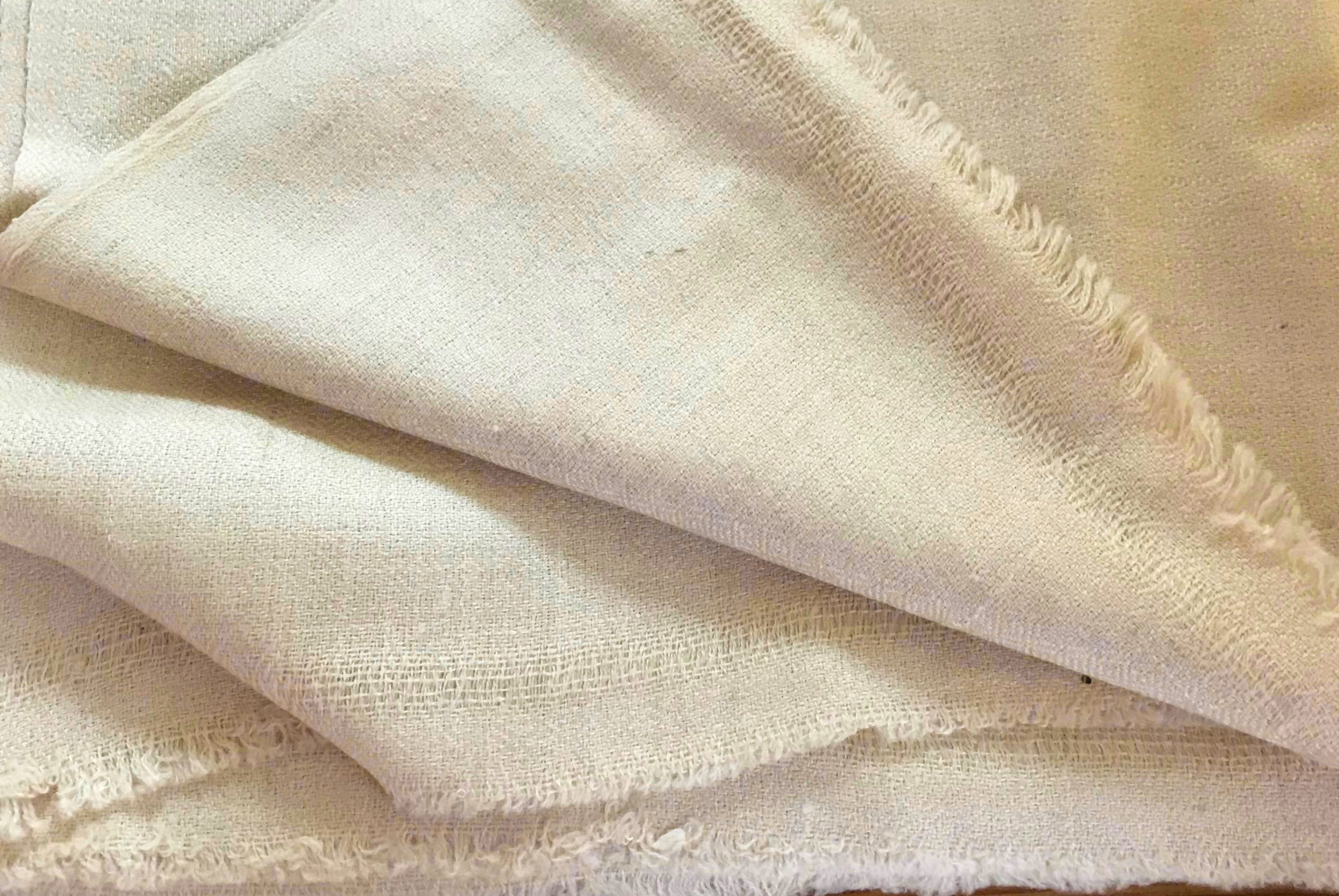 Cream beige thick buddhist shawl