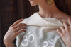 CHANDRIKA OM Shawl | OM design Yoga Blanket | Cream | Esprit de l'Himalaya-3