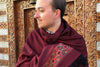 Deva Large Shawl | Buddhist Woollen Meditation shawl | Burgundy  | Esprit de l'Himalaya -2