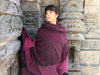 Ishwar Large Shawl | Handmade Meditation and Yoga Shawl | Magenta | Esprit de l'Himalaya-1